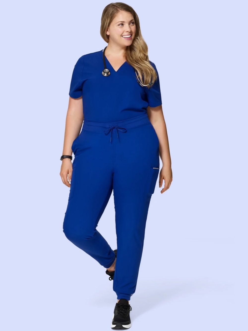 4XL 3XL Petite women’s Mandala scrubs galaxy blue joggers bundle